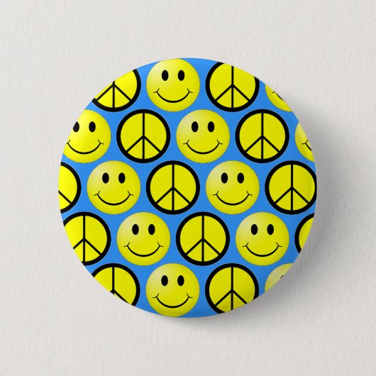 Happy Face Peace Button (Vorderseite)
