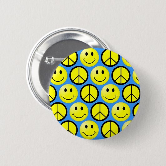 Happy Face Peace Button (Vorne & Hinten)