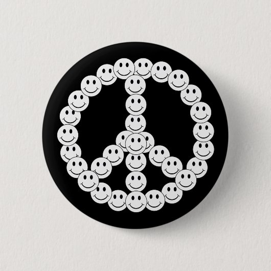Happy Face Peace Button (Vorderseite)
