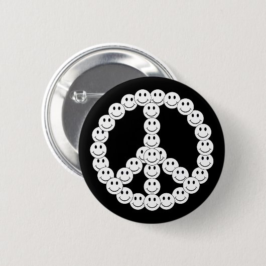 Happy Face Peace Button (Vorne & Hinten)