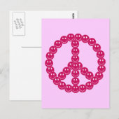 Happy Face Peace Postkarte (Vorne/Hinten)