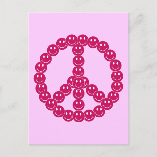Happy Face Peace Postkarte (Vorderseite)