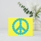Happy Face Peace Postkarte (Stehend Vorderseite)