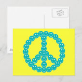 Happy Face Peace Postkarte (Vorne/Hinten)