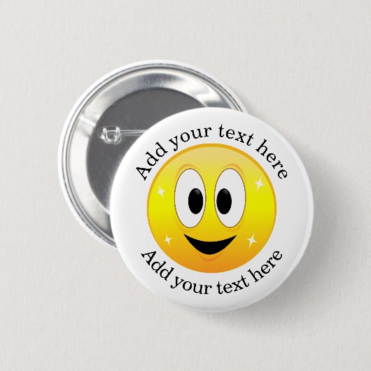 Happy Face Personalisiert Button (Vorne & Hinten)
