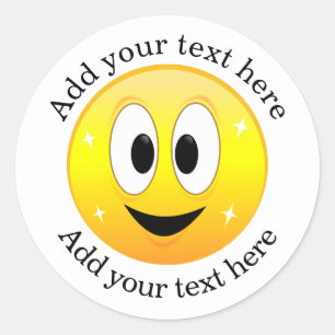 Happy Face Personalisiert Runder Aufkleber