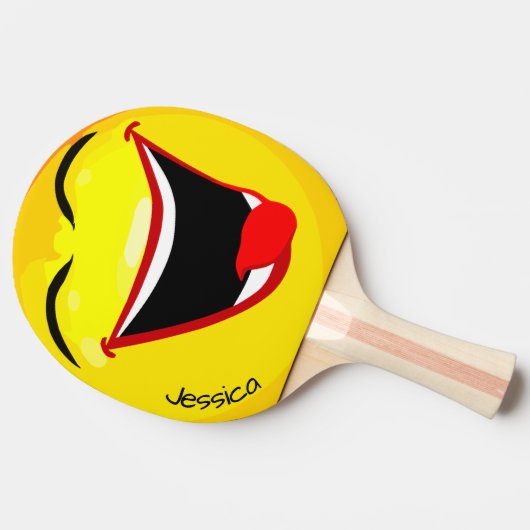 Happy Face Ping Pong Paddle (Female) Tischtennis Schläger (Seitenansicht)