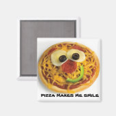 Happy Face Pizza Magnet (Vorderseite/Rückseite)