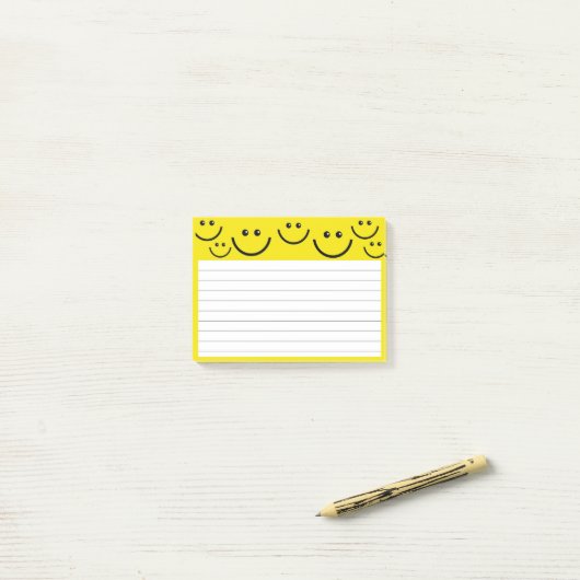 Happy Face Post-it Klebezettel (Auf Schreibtisch)