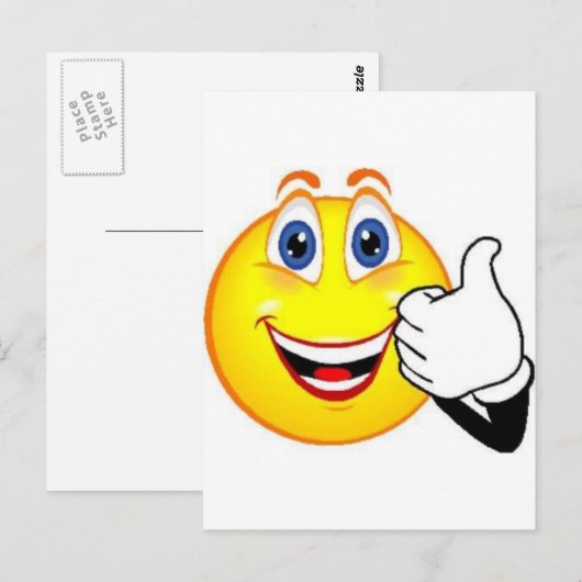 Happy Face Postkarte (Vorne/Hinten)