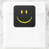 Happy Face Quadratischer Aufkleber (Tasche)
