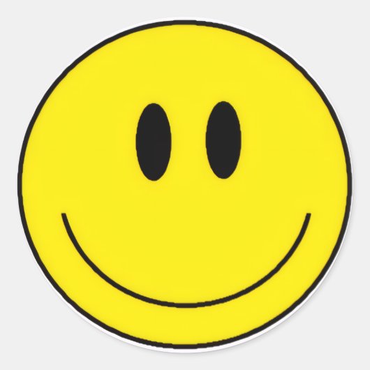 Happy face runder aufkleber (Vorderseite)