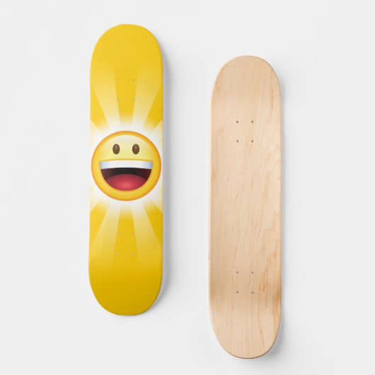 Happy Face Smiley Emoji Skateboard (Vorderseite)