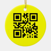 Happy Face Smiling Emoji — QR Code Keramik Ornament (Vorne)