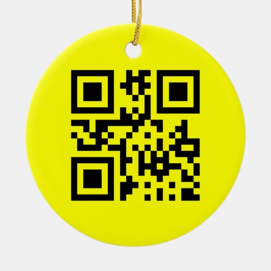 Happy Face Smiling Emoji — QR Code Keramik Ornament (Vorne)