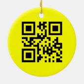 Happy Face Smiling Emoji — QR Code Keramik Ornament (Hinten)