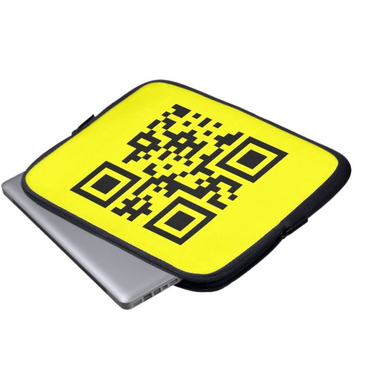 Happy Face Smiling Emoji — QR Code Laptopschutzhülle (Vorne Knopf)