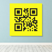 Happy Face Smiling Emoji — QR Code Leinwanddruck (Insitu (Holzboden))