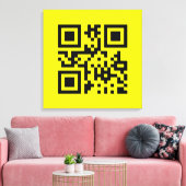 Happy Face Smiling Emoji — QR Code Leinwanddruck (Insitu (Wohnzimmer))