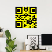 Happy Face Smiling Emoji — QR Code Poster (Heimbüro)