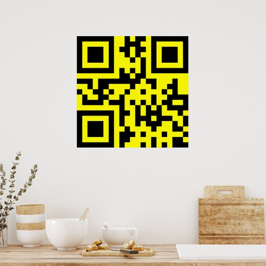 Happy Face Smiling Emoji — QR Code Poster (Küche)