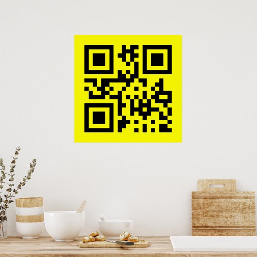 Happy Face Smiling Emoji — QR Code Poster (Küche)