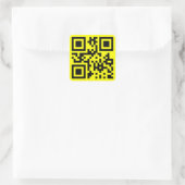 Happy Face Smiling Emoji — QR Code Quadratischer Aufkleber (Tasche)
