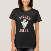 Happy Face Spooky Babe Saison Retro Groovy Niedlic T-Shirt (Vorderseite)
