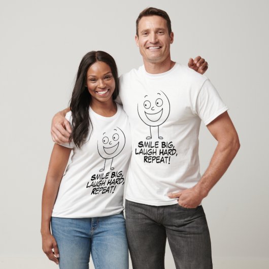 Happy Face Strichmännchen T-Shirt (Unisex)