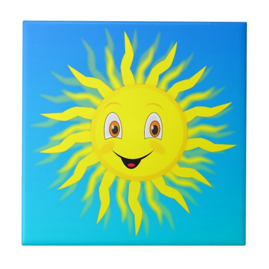 Happy Face Sunshine Fliese (Vorderseite)