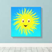 Happy Face Sunshine Leinwanddruck (Insitu (Holzboden))