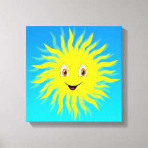 Happy Face Sunshine Leinwanddruck