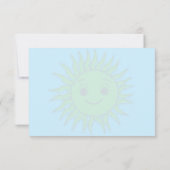 Happy Face Sunshine Lined Monogram Personalized Mitteilungskarte (Rückseite)