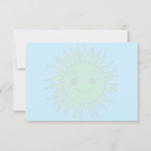 Happy Face Sunshine Monogram Personalized Mitteilungskarte (Rückseite)