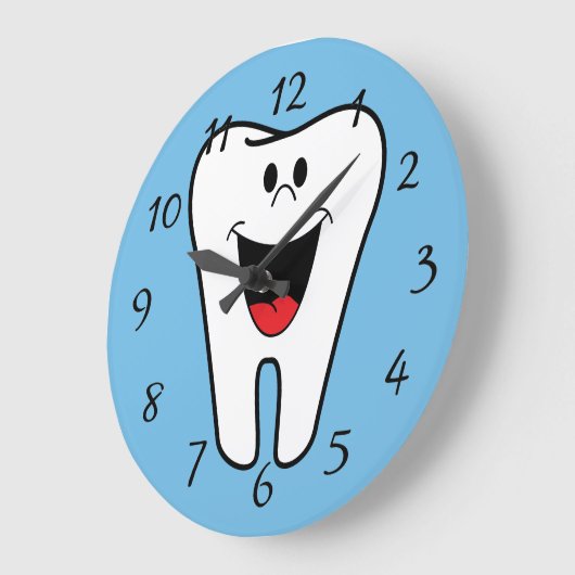 Happy face tooth große wanduhr (Winkel)