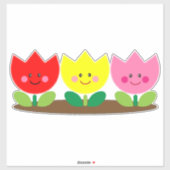 Happy Face Tulip Blume Gartenkunst Aufkleber (Blatt)