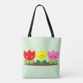 Happy Face Tulip Blume Gartenkunst Tasche (Rückseite)