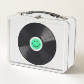 Happy face – Vinyl – Schallplatte Metall Brotdose (Vorderseite)