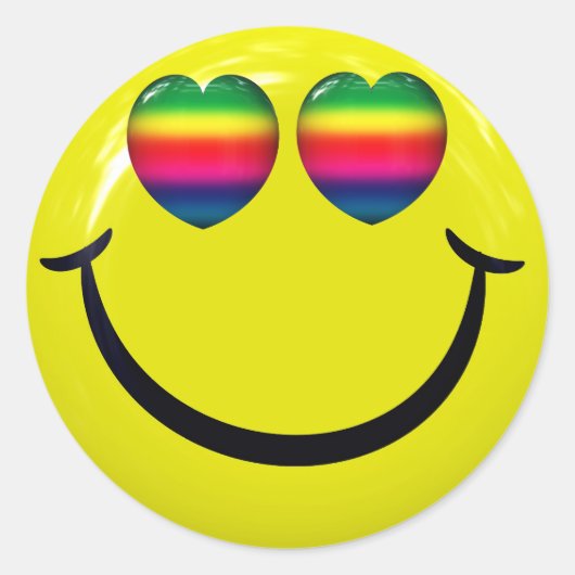 Happy Face with Rainbow Eyes Stickers (Vorderseite)