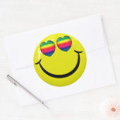 Happy Face with Rainbow Eyes Stickers (Umschlag)