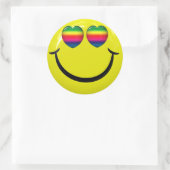 Happy Face with Rainbow Eyes Stickers (Tasche)