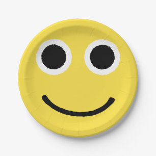 Happy Face Yellow Lächeln Emoticon Emoji Pappteller