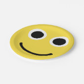 Happy Face Yellow Lächeln Emoticon Emoji Pappteller (Schrägansicht)