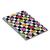 Happy Faces auf der schwarz-weißen Karton Notizblock (Rechte Seite)