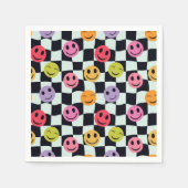 Happy Faces auf der schwarz-weißen Karton Serviette (Vorderseite)
