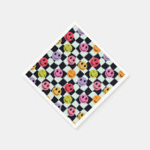 Happy Faces auf der schwarz-weißen Karton Serviette (Ecke)