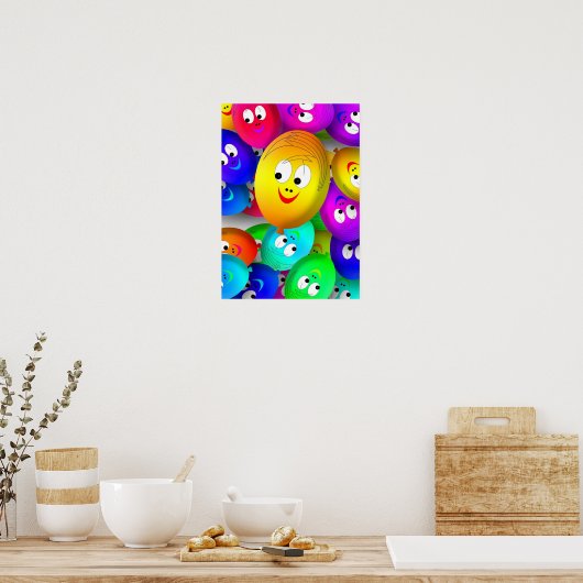 Happy Faces Balloons Poster (Küche)