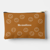 Happy Faces Boho Brown - KLEINER Accessory Pouch Zubehörtasche (Rückseite)
