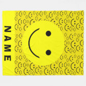 Happy Faces Fleece Blanket (Vorderseite (Horizontal))