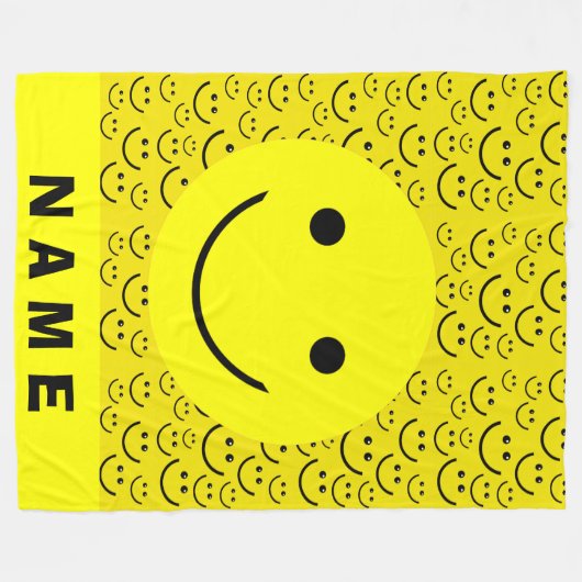 Happy Faces Fleece Blanket (Vorderseite (Horizontal))